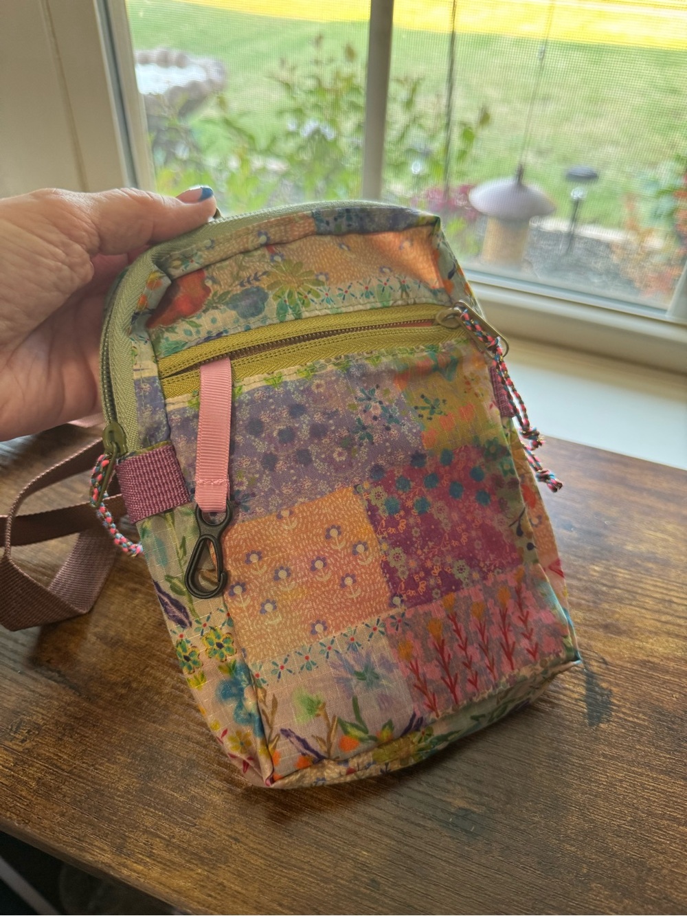 Natural Life Floral Patchwork Crossbody Pouch Bag